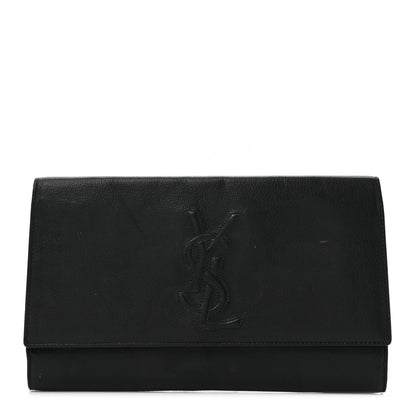 Saint Laurent Calfskin Monogram Large Belle De Jour Clutch Black 1 of 14