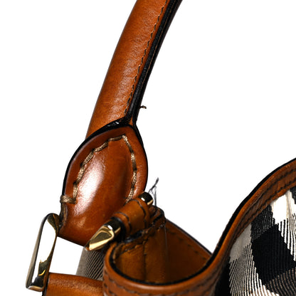 Burberry House Check Bridle Calfskin Medium Gosford Hobo Dark Tan 13 of 17