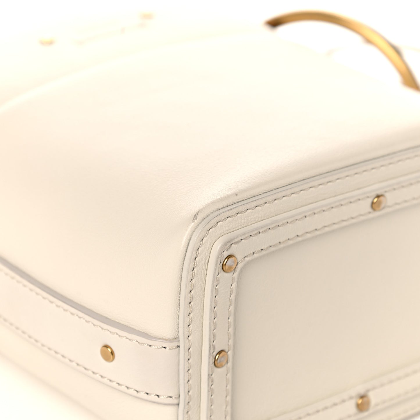 Smooth Calfskin Mini Roy Bucket Bag Natural White