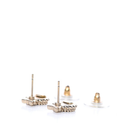 Chanel CC Bow Earrings Black Gold 4 of 5