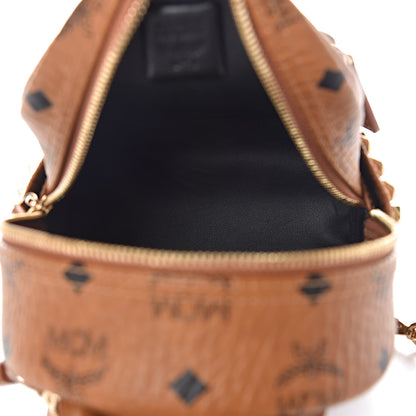MCM Visetos Side Stud X-Mini Stark Backpack Cognac 5 of 10