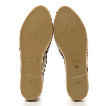 Gucci GG Supreme Monogram Tian Womens Espadrilles 38.5 Beige Multicolor Red 5 of 10