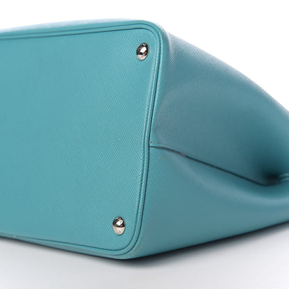 Prada Saffiano Cuir Medium Double Handle Tote Turchese Acquamarina 11 of 11