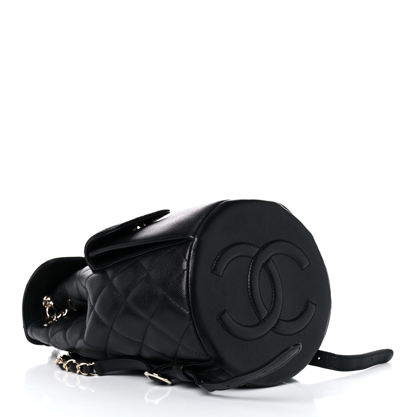 Caviar Quilted Pockets Backpack Black
