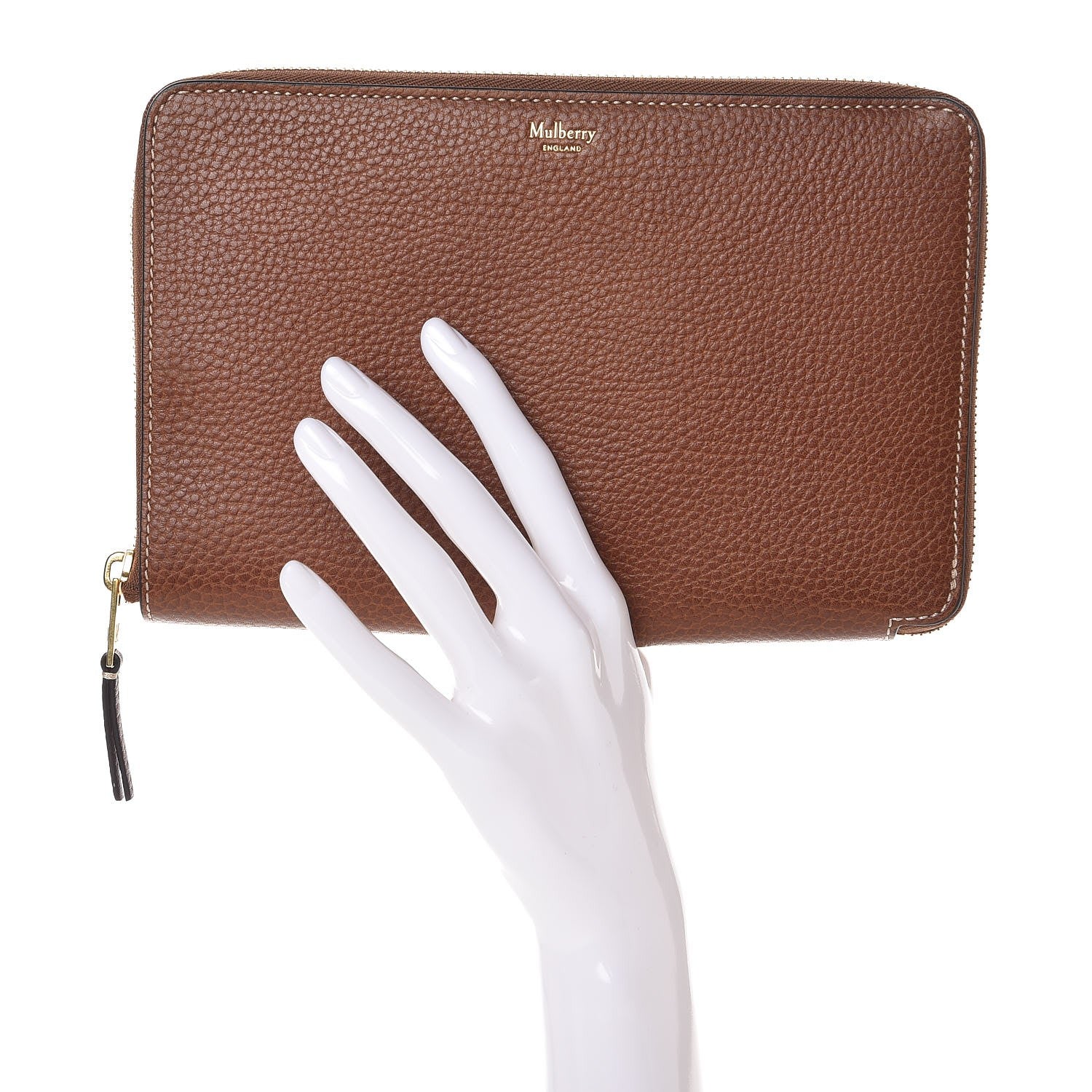 Mulberry Natural Grain Leather Large Organizer Wallet Oak 2 of 8