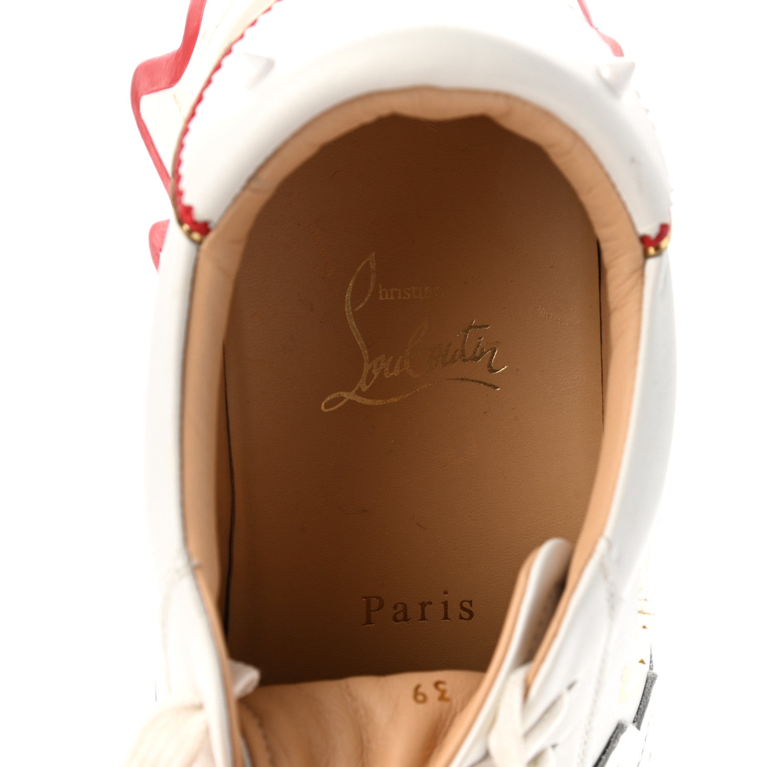 Christian Louboutin Calfskin Rubber Neoprene Nappa Mens Loubishark Sneakers 39 White 7 of 9