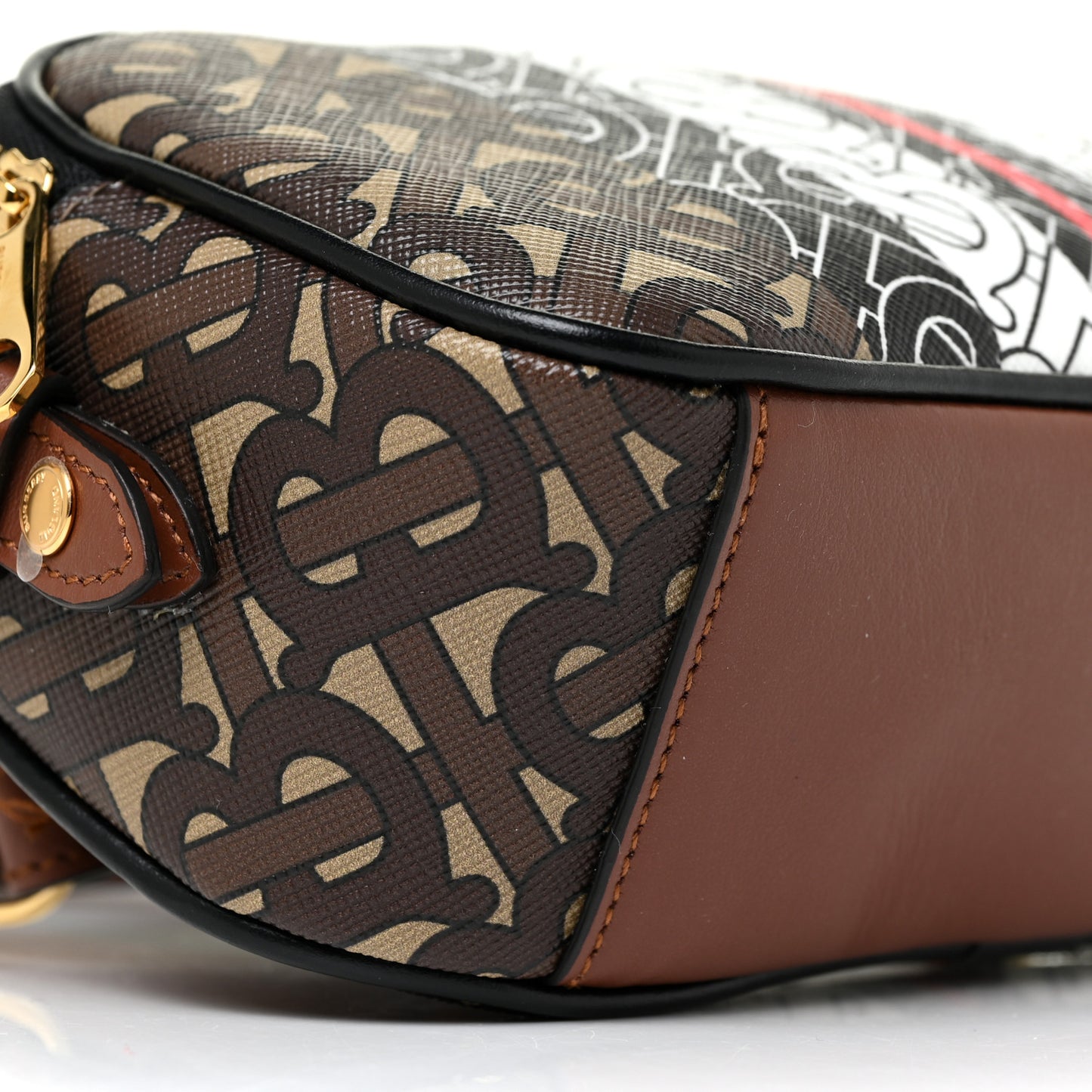 E-Canvas Monogram Stripe Micro Camera Bag Bridle Brown