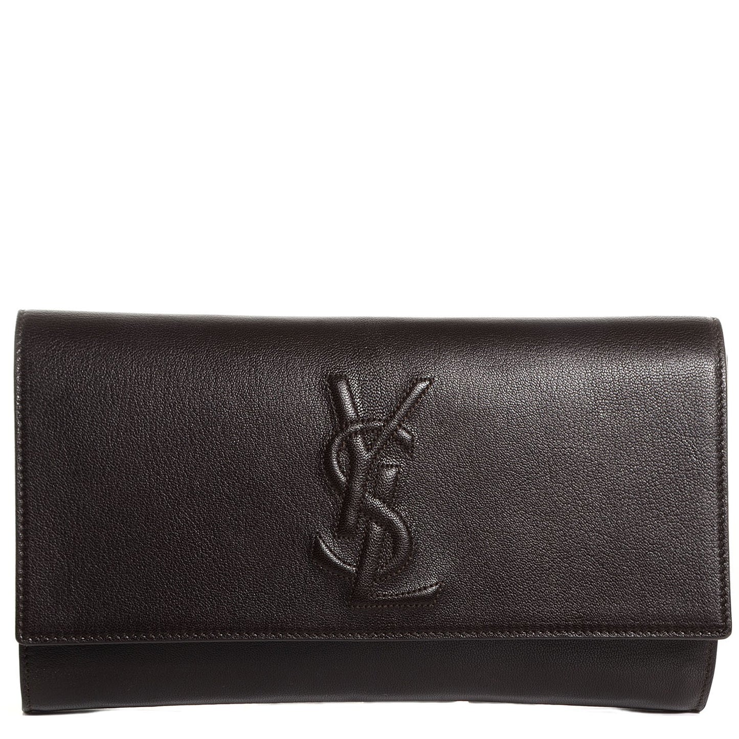 Goatskin Large Belle de Jour Clutch Brown