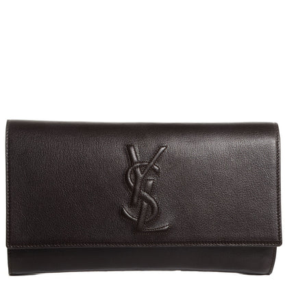 Saint Laurent Goatskin Large Belle de Jour Clutch Brown 1 of 7
