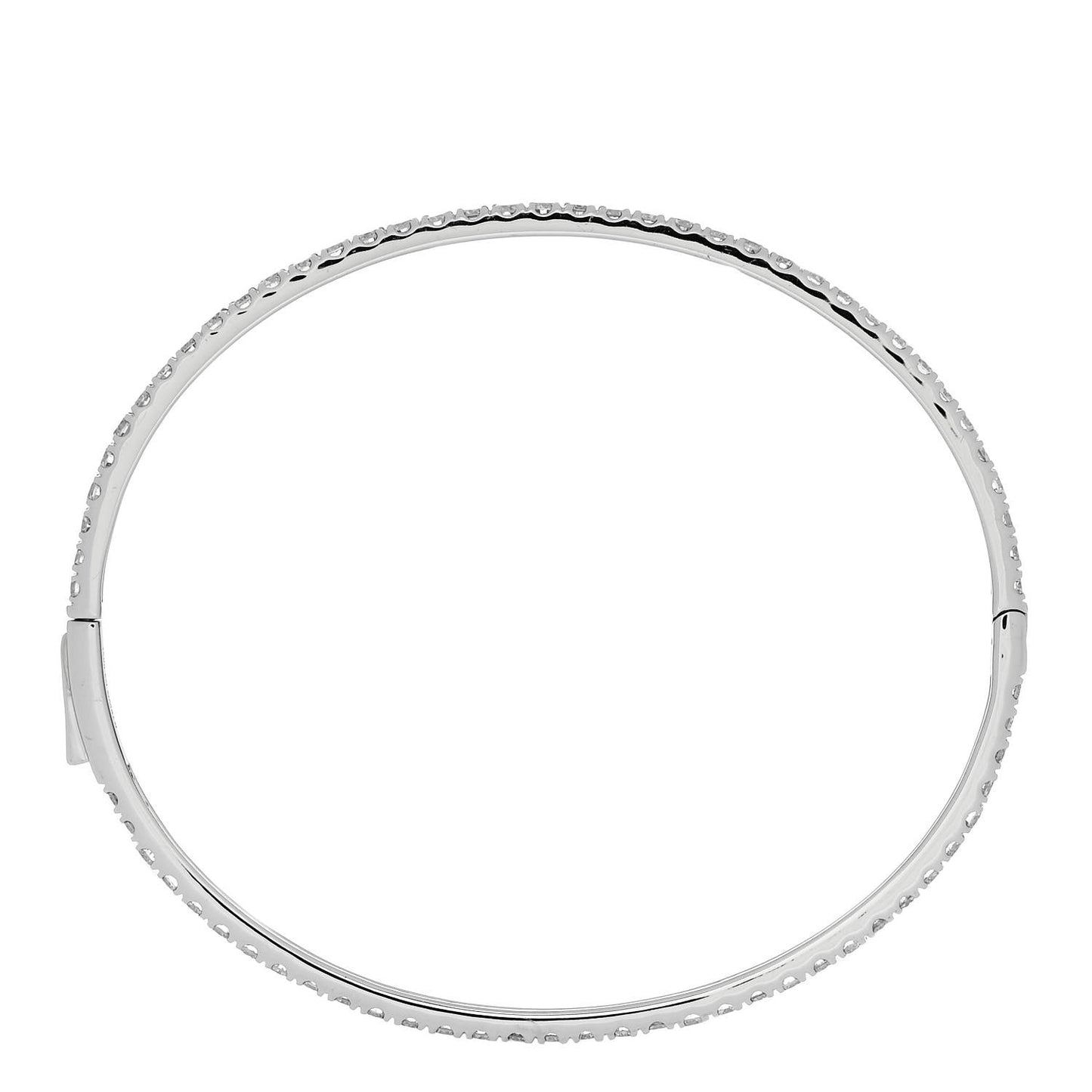 18K White Gold Diamond 3.00ct Bangle Bracelet