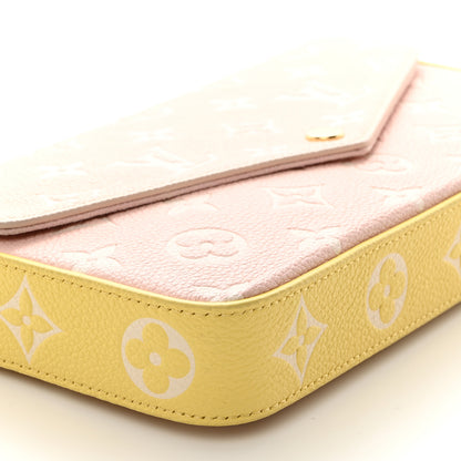 Louis Vuitton Empreinte Spring in the City Felicie Pochette Chain Wallet Pink Beige Yellow 9 of 10