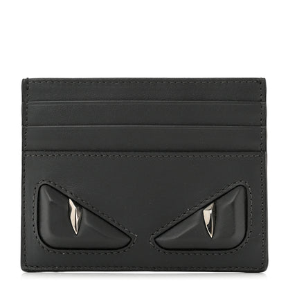 Fendi Vitello Century Monster Eyes Card Holder Asfalto 1 of 7