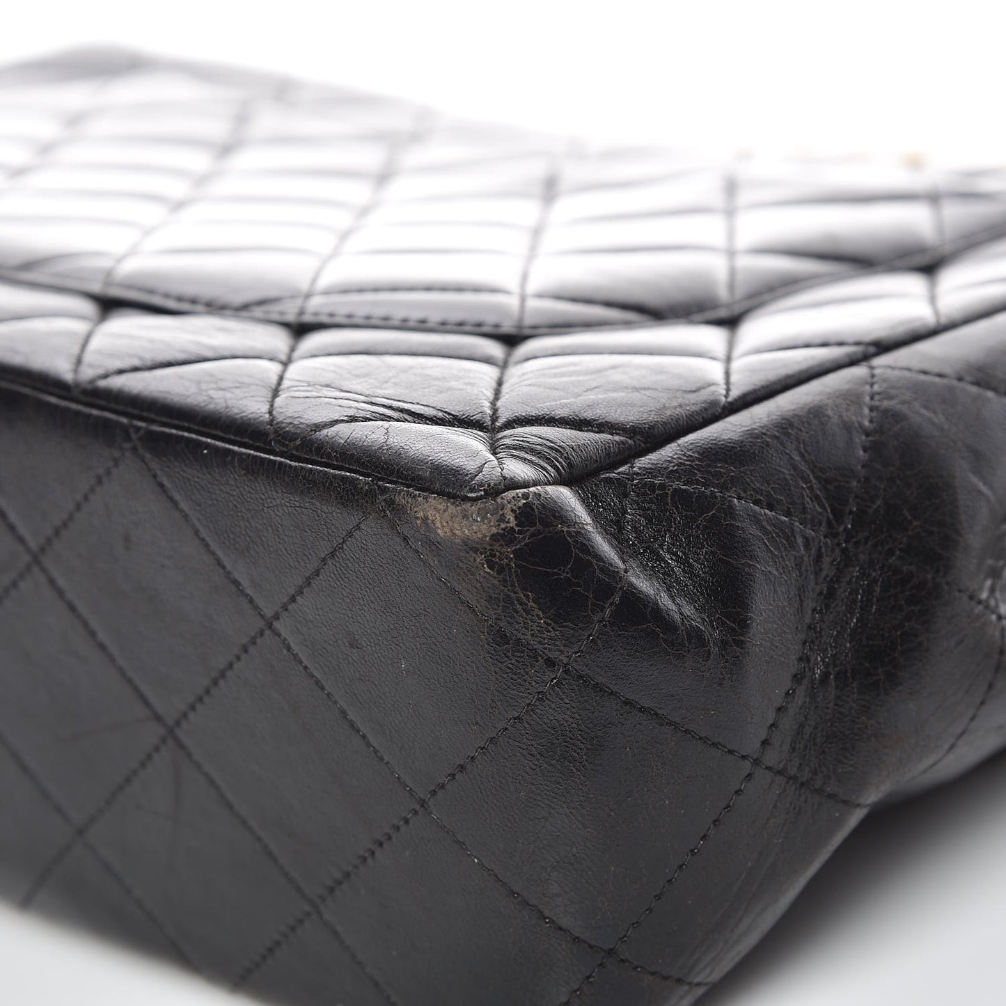 Lambskin Quilted Jumbo Single Flap Black