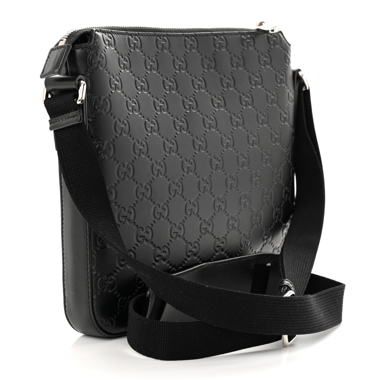 Gucci Guccissima Signature Small Messenger Bag Black 3 of 12