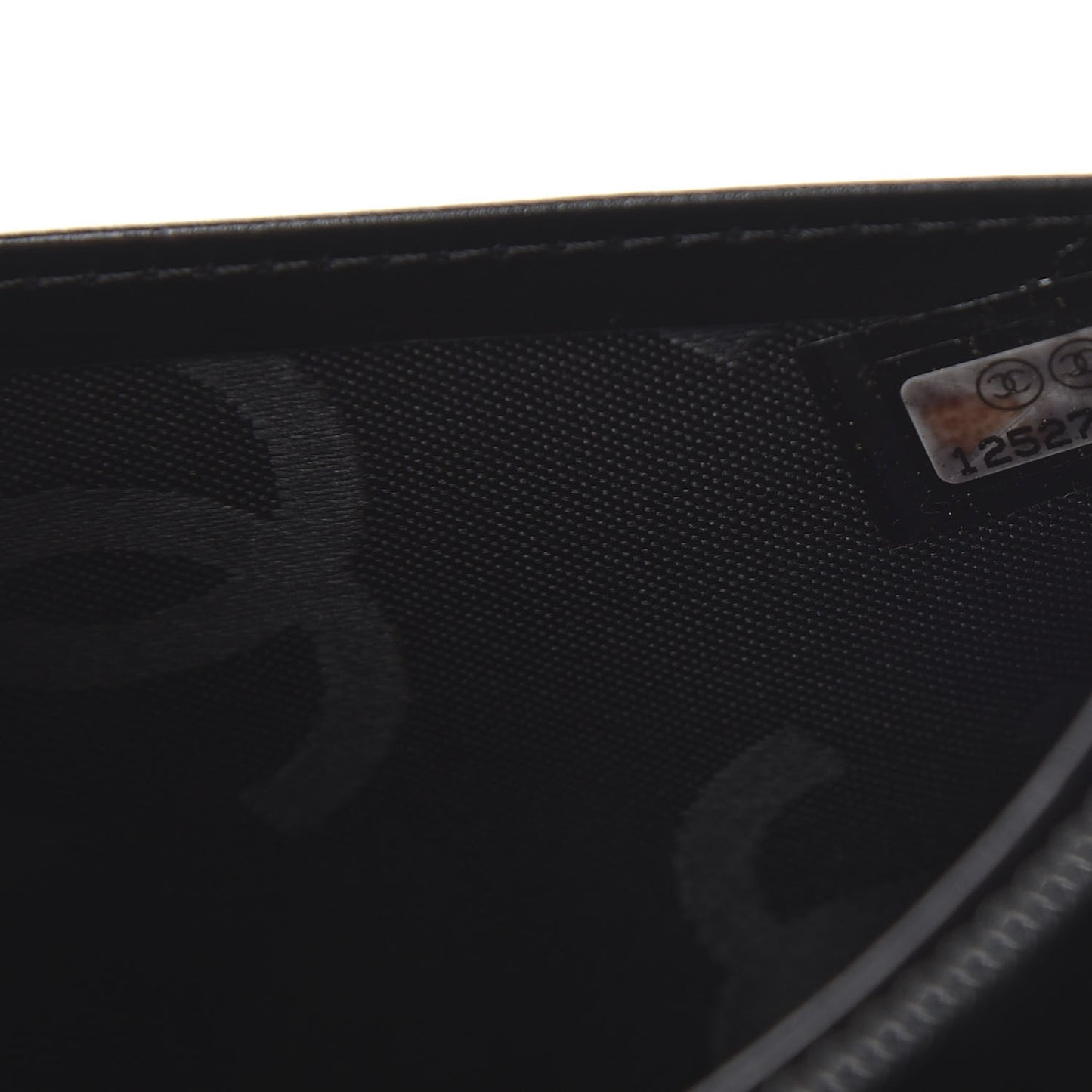 Aged Calfskin Quilted Cambon Yen Wallet Black