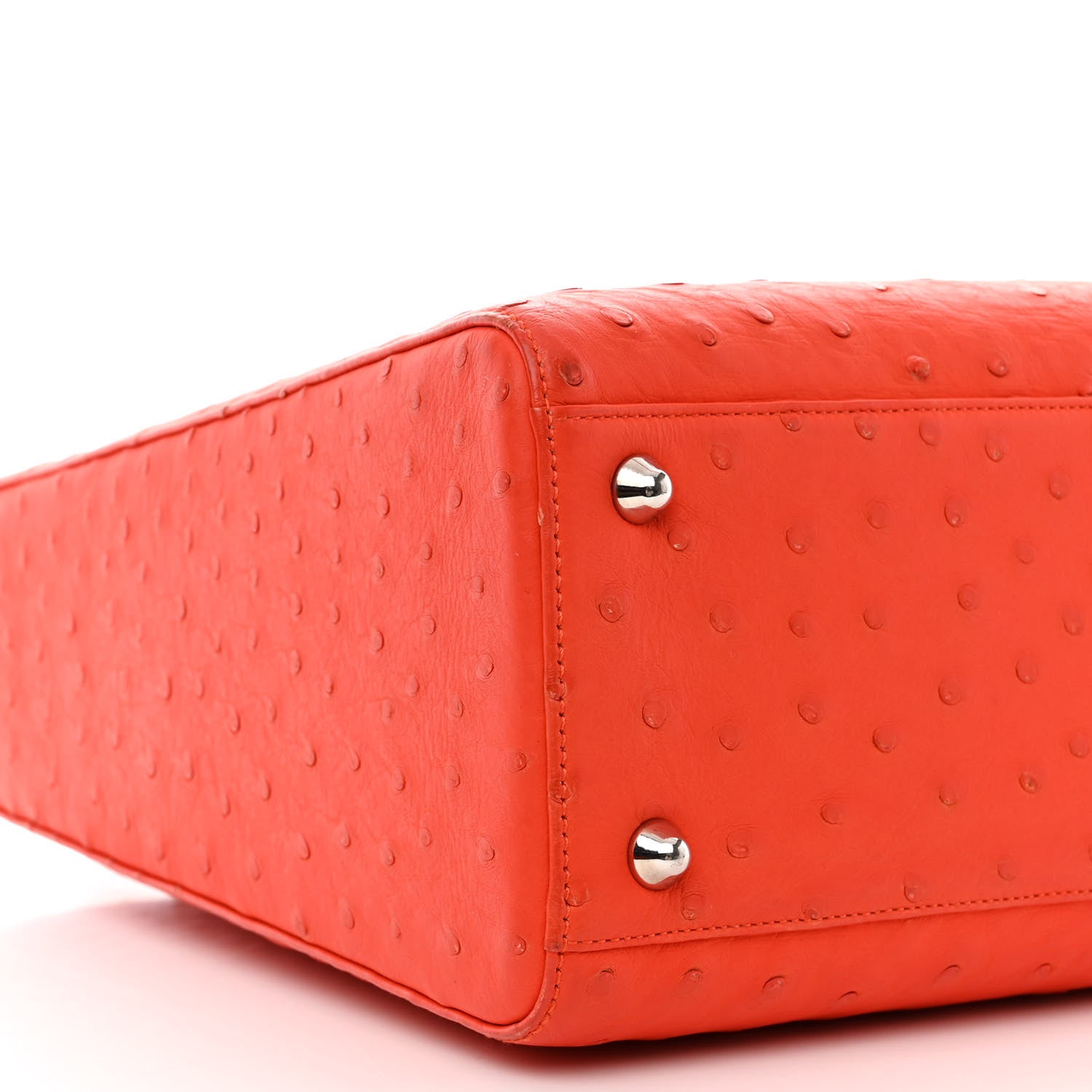 Christian Dior Ostrich Large Lady Dior Orange 9 of 11