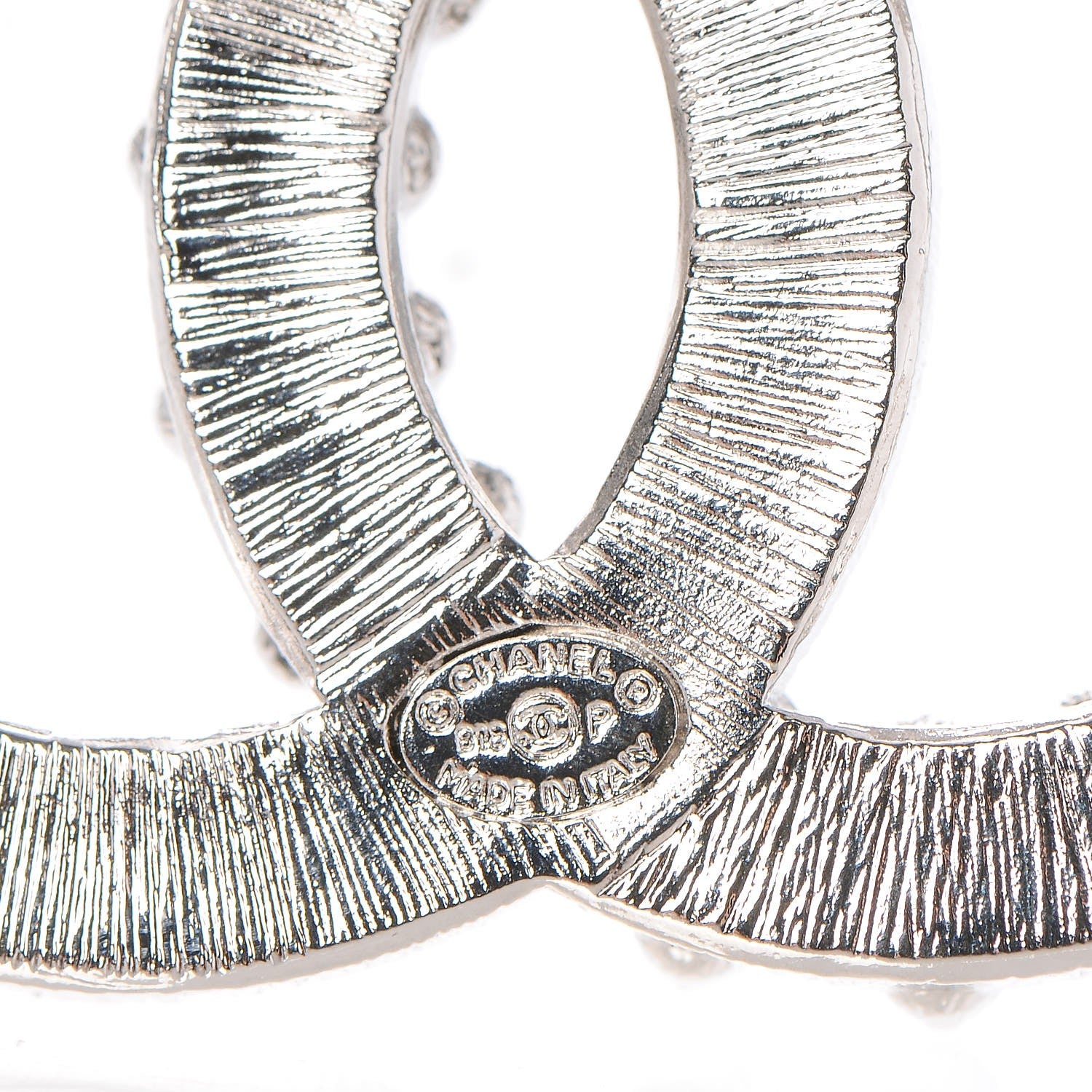 Chanel Baguette Crystal CC Brooch Silver Black 4 of 5