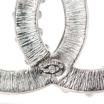 Chanel Baguette Crystal CC Brooch Silver Black 4 of 5