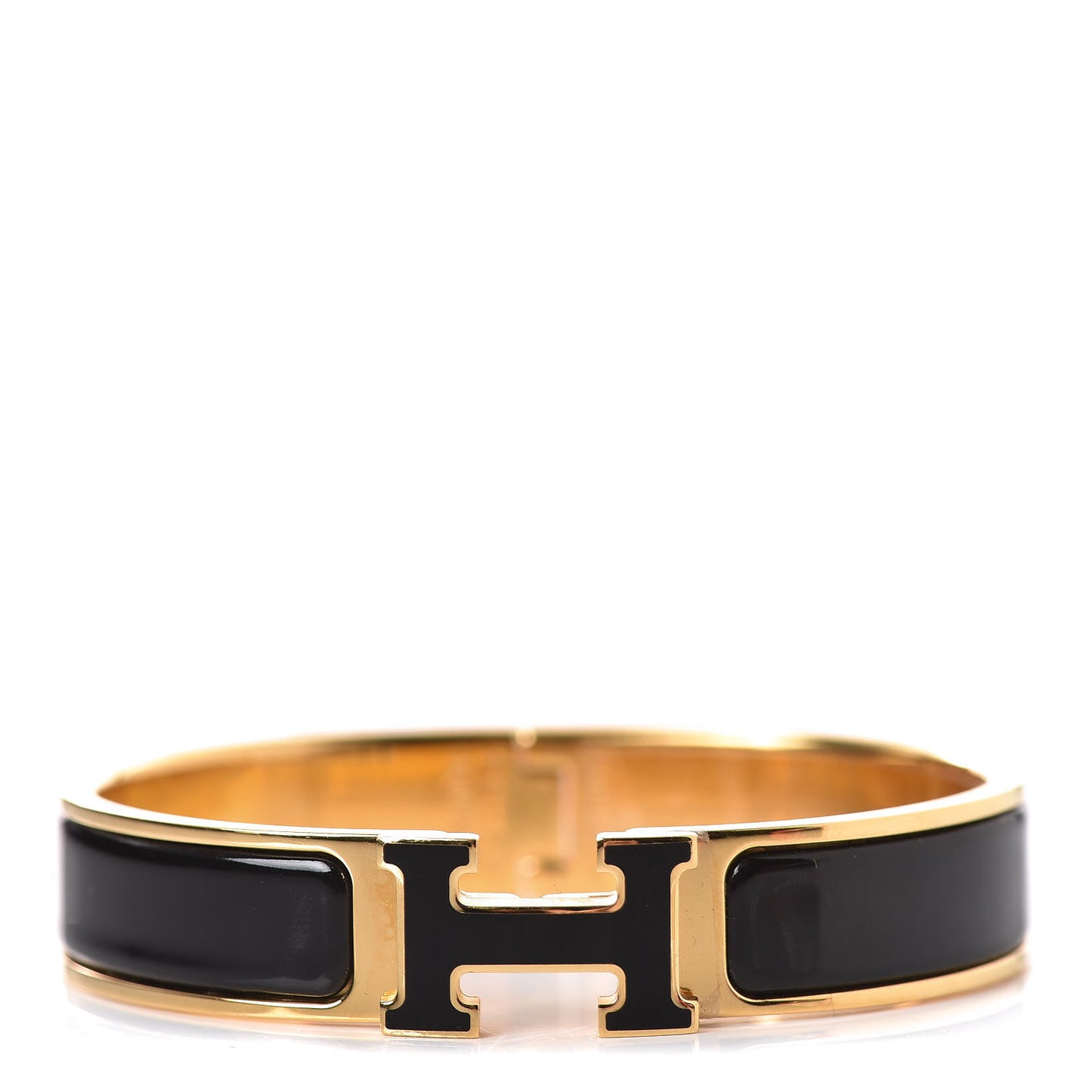 Enamel Narrow Clic Clac H Bracelet PM Black