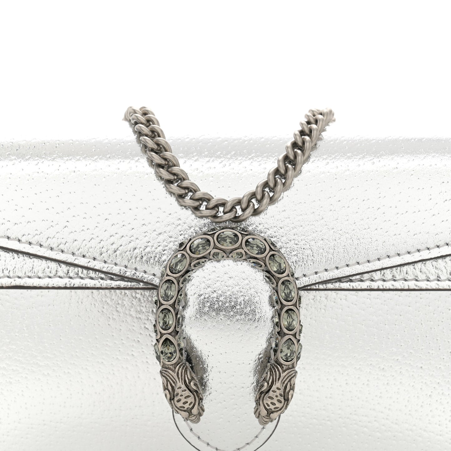 Metallic Calfskin Super Mini Dionysus Shoulder Bag Silver