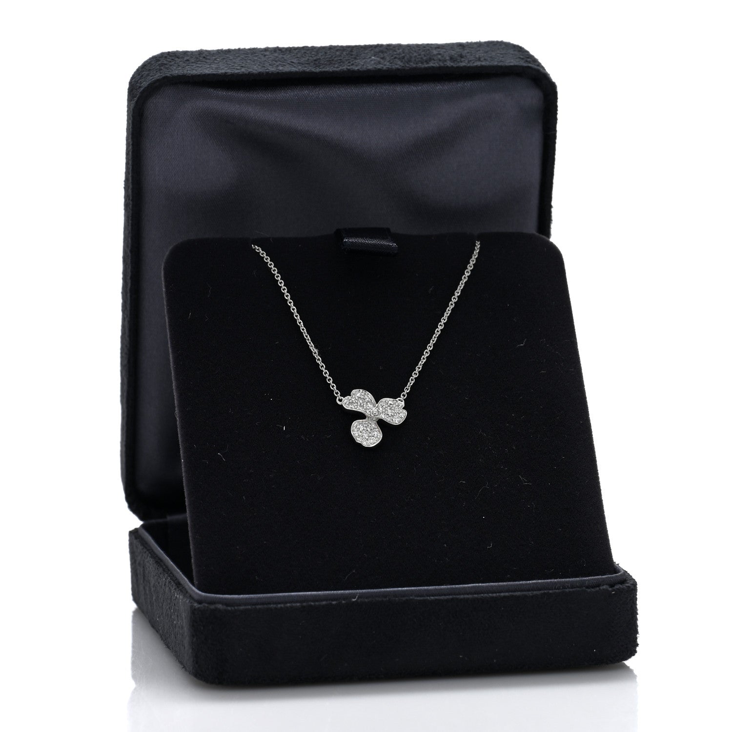 Tiffany Platinum Diamond Paper Flowers Pave Pendant Necklace 5 of 5