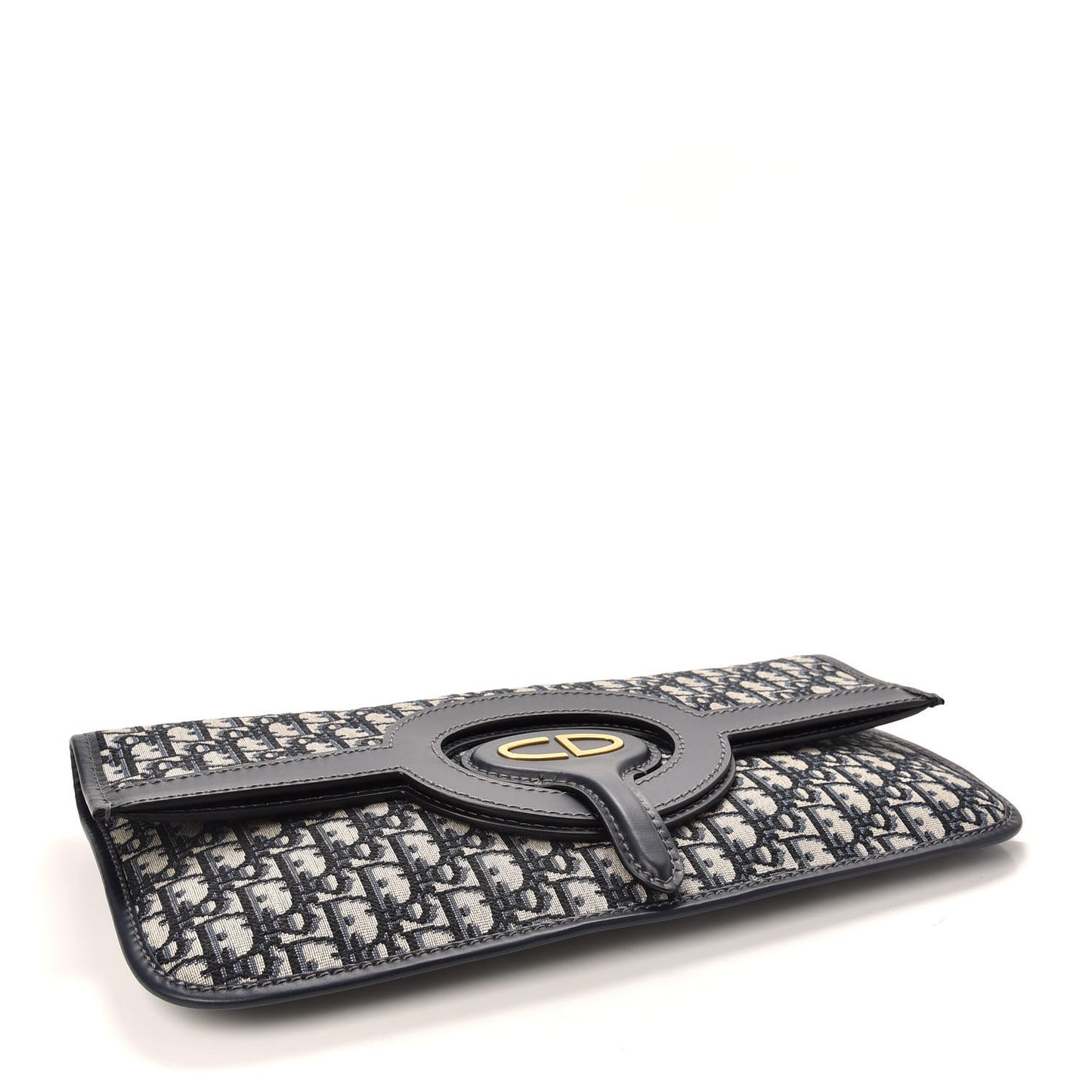 Oblique Fold Over Clutch Blue