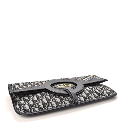 Christian Dior Oblique Fold Over Clutch Blue 3 of 6
