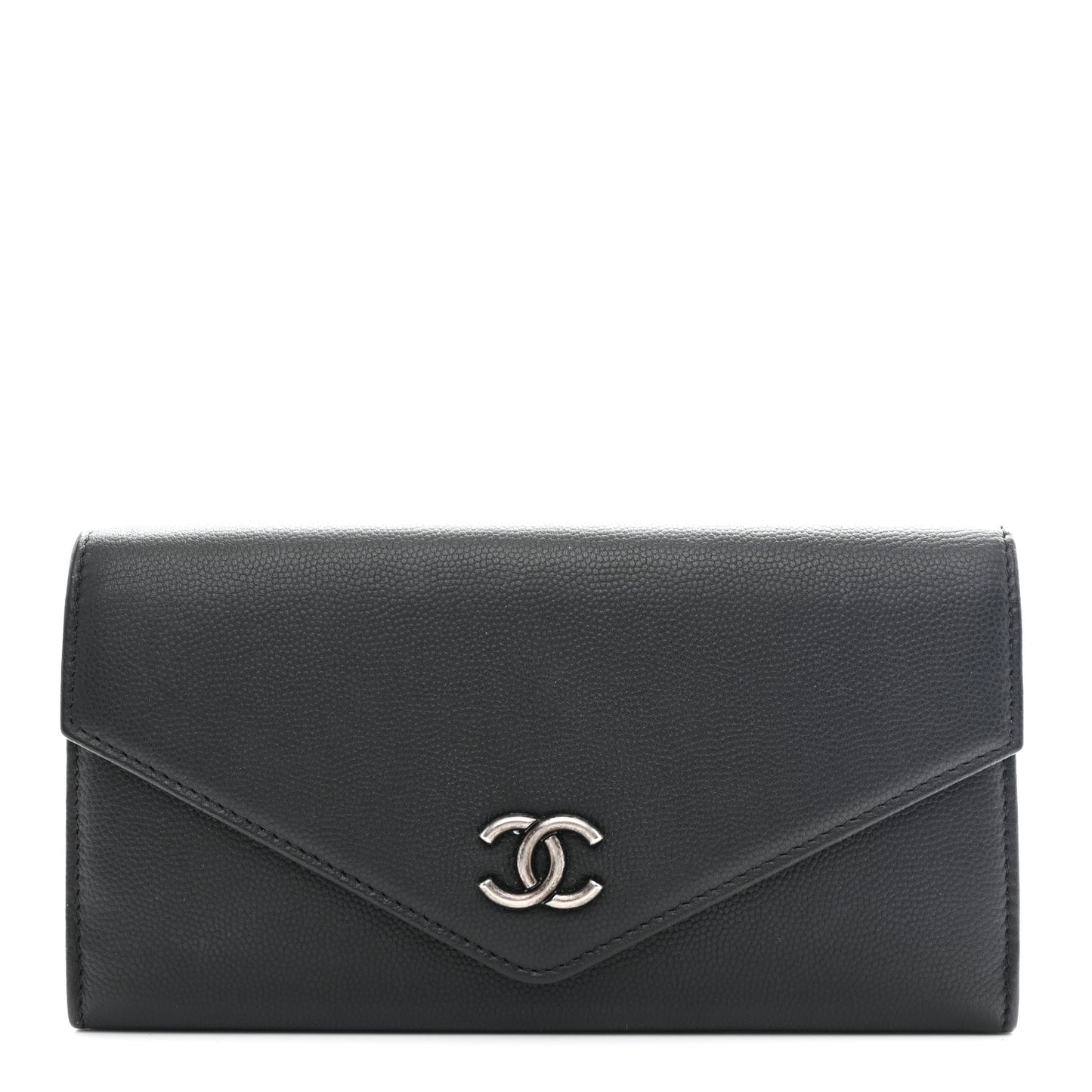 Caviar Envelope Long Wallet Black