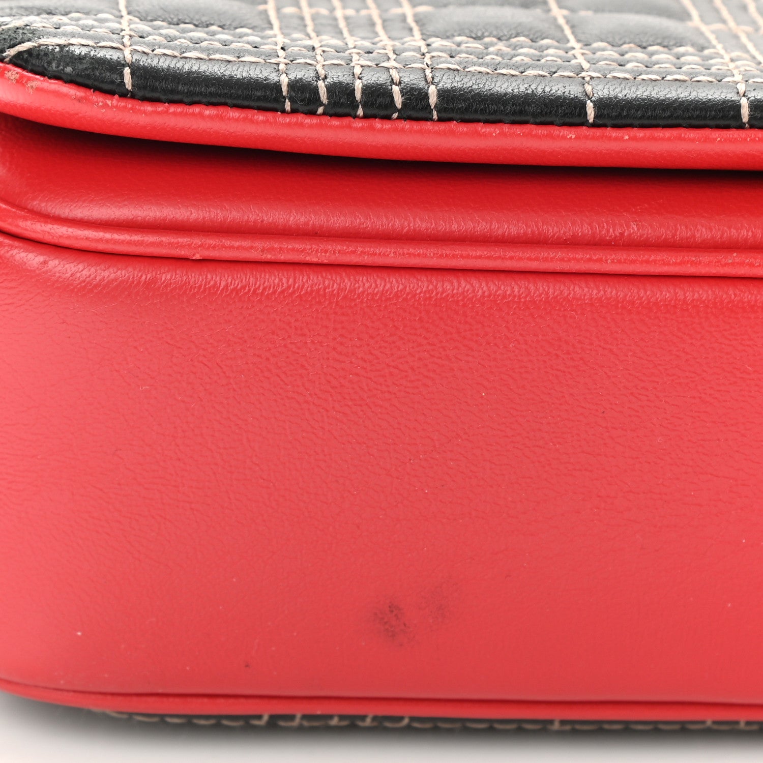 Burberry Lambskin Quilted Small Lola Tri-Color Bag Black Red Camel 8 of 8