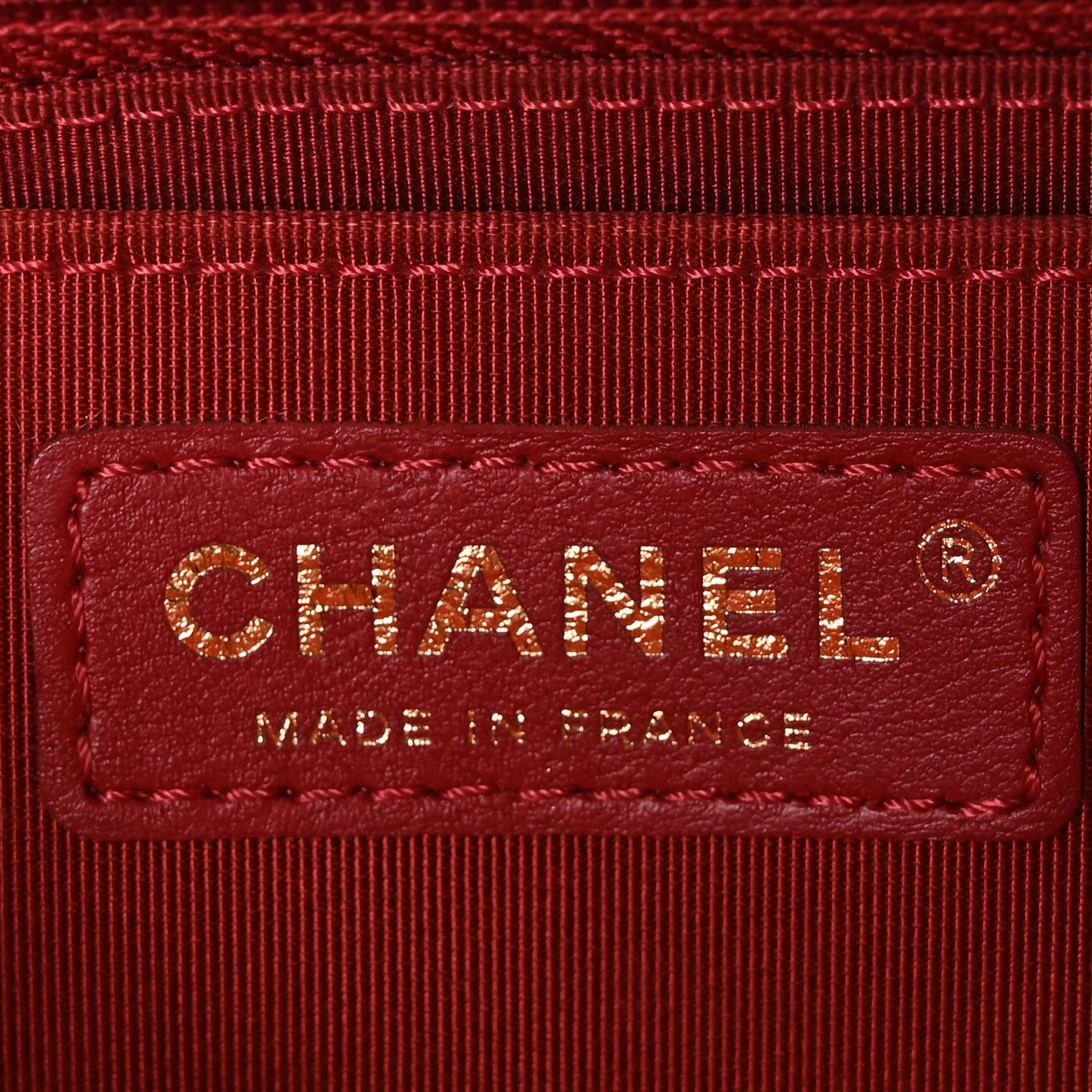 Calfskin Chevron Quilted Mini Statement Flap Red