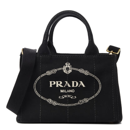Prada Canapa Small Logo Tote Black 1 of 11
