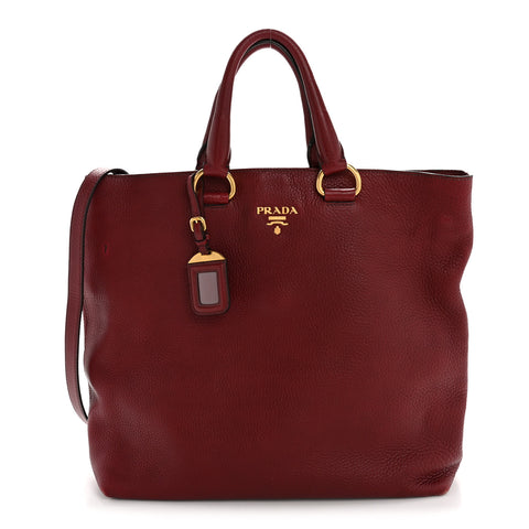 Vitello Daino Shopping Tote Amaranto
