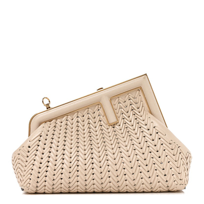 Fendi Vitello Grace Intreccio Nappa Small Fendi First Poudre 1 of 9