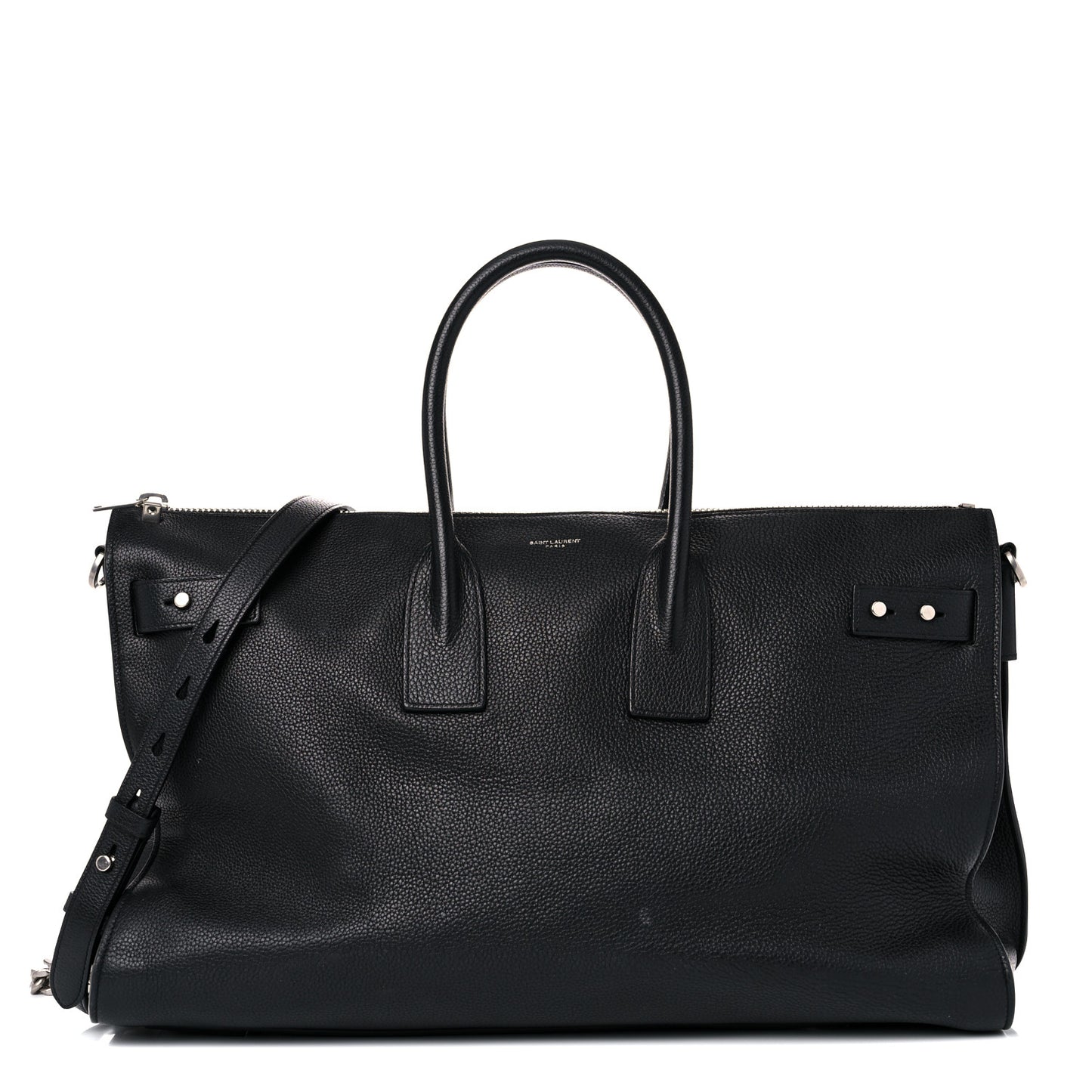 Grained Calfskin Medium Souple Sac De Jour Duffle Black