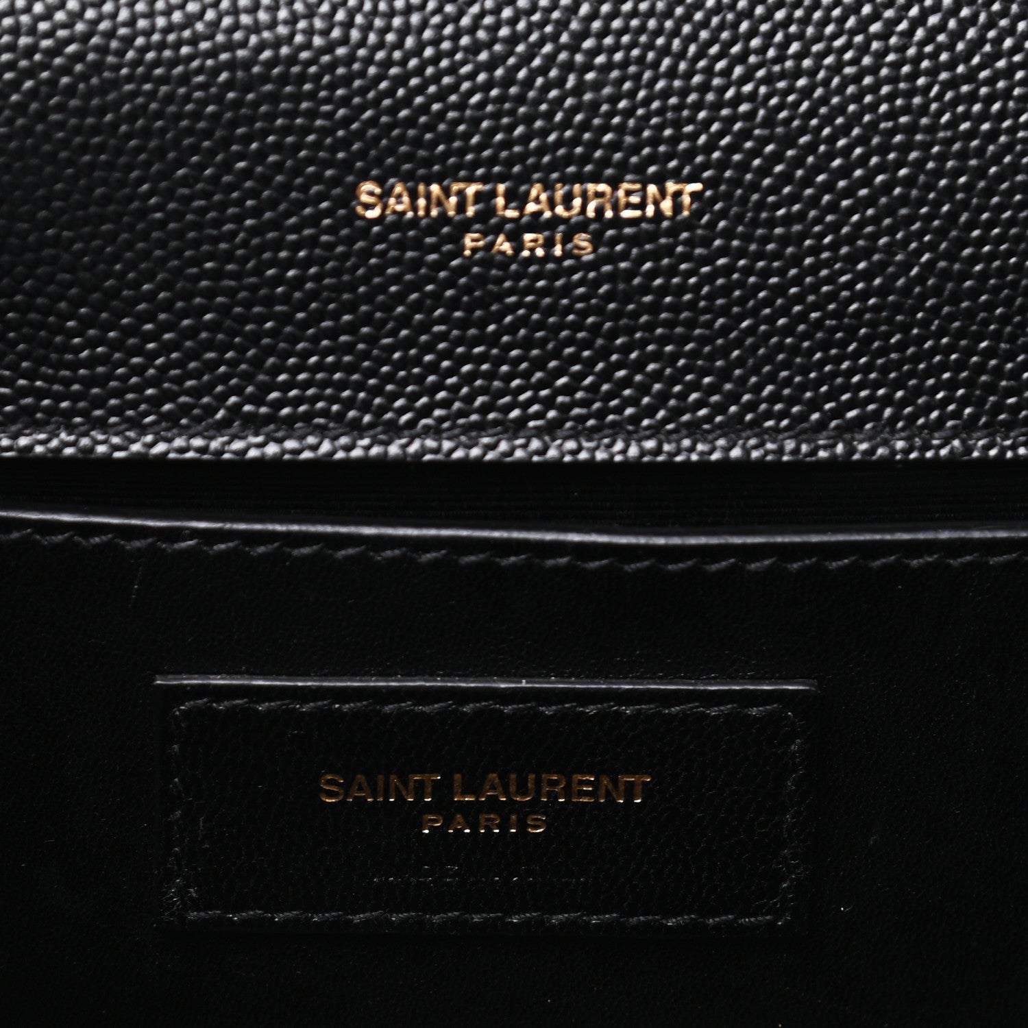 Saint Laurent Grain De Poudre Monogram Cassandre Clutch Black 5 of 6