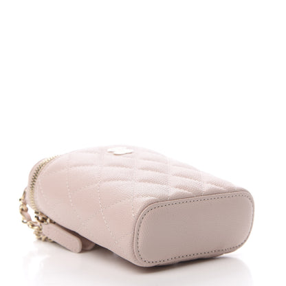 Chanel Caviar Quilted Small Vertical Coco Beauty Vanity Case With Chain Light Pink 4 of 12