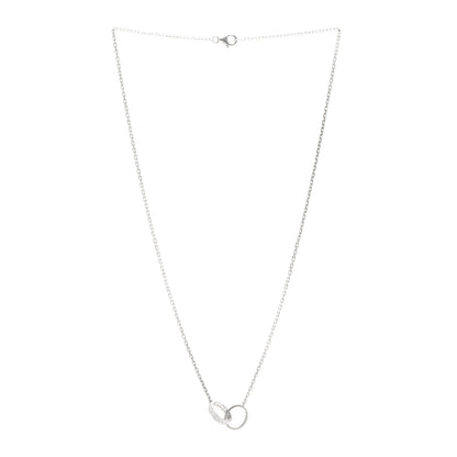 Cartier 18K White Gold Diamond Interlocking LOVE Necklace 3 of 5