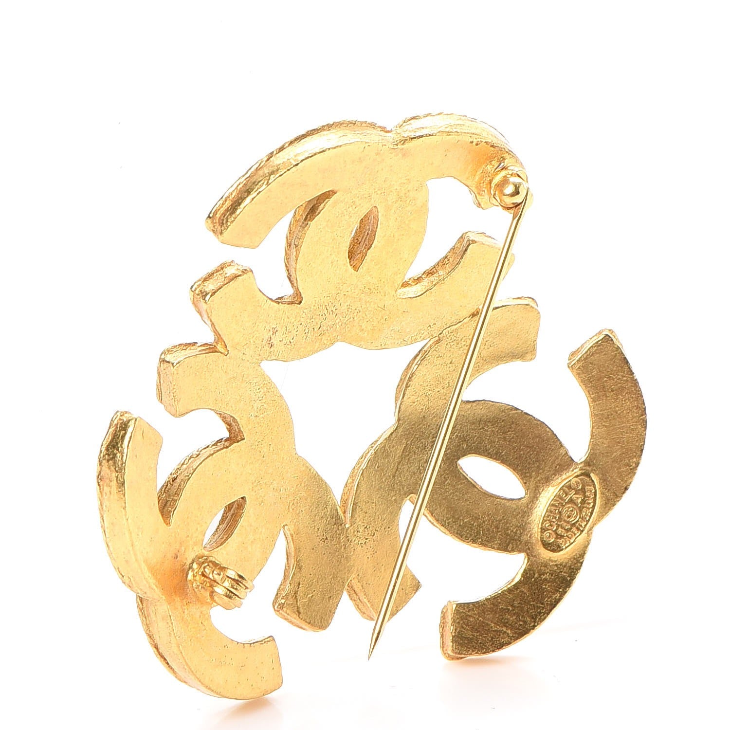 Chanel Triple CC Brooch Gold 3 of 4