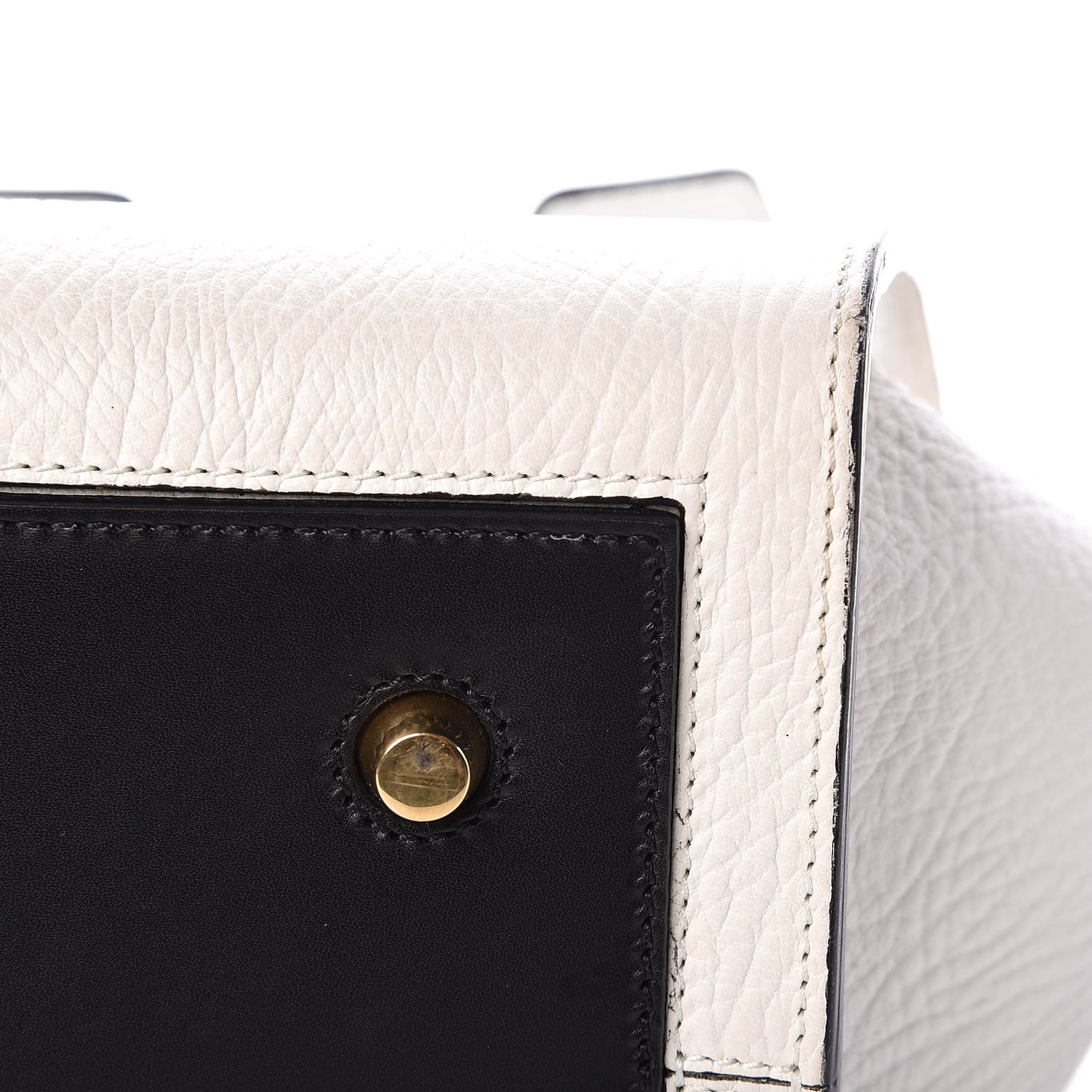 Elephant Calfskin Mini Bi-Color Tie Knot Tote White Black
