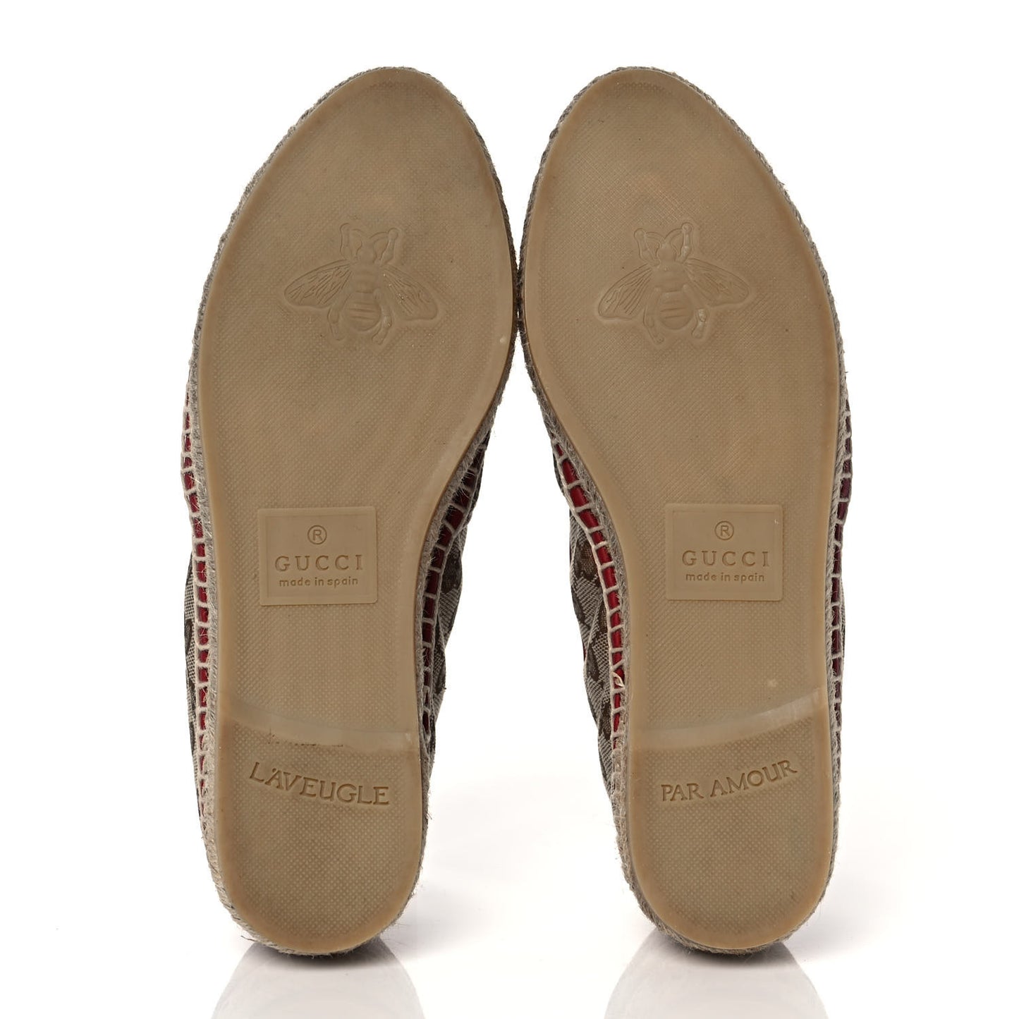 Monogram Matelasse Diagonal GG Marmont Espadrilles 36 Beige New Cherry Red
