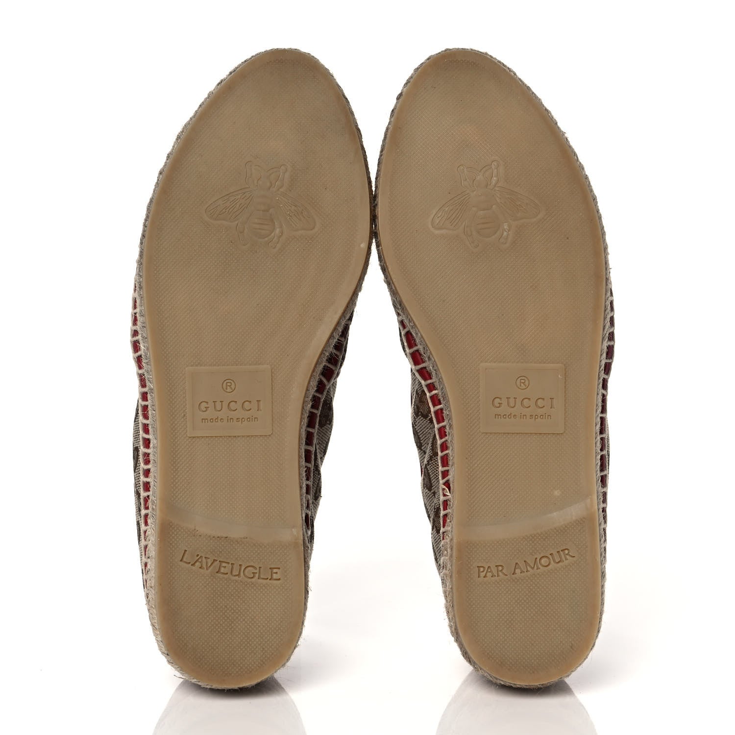 Gucci Monogram Matelasse Diagonal GG Marmont Espadrilles 36 Beige New Cherry Red 5 of 9