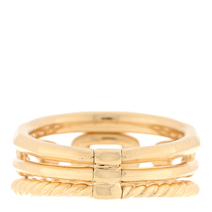 David Yurman 18K Yellow Gold Diamond 9.5mm Stax Three-Row Ring 51 5.75 3 of 4