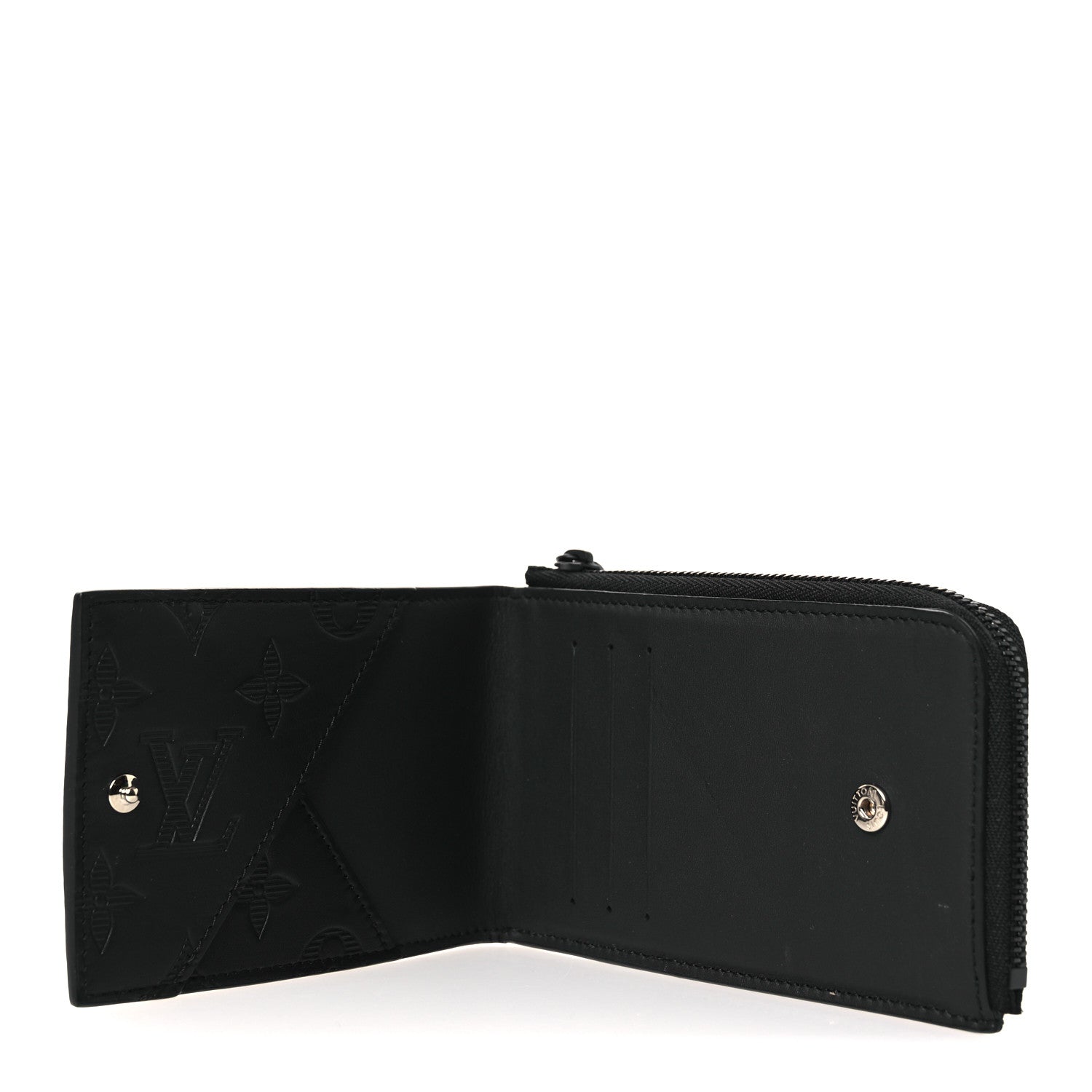 Louis Vuitton Calfskin Monogram Shadow Hybrid Wallet Black 5 of 7