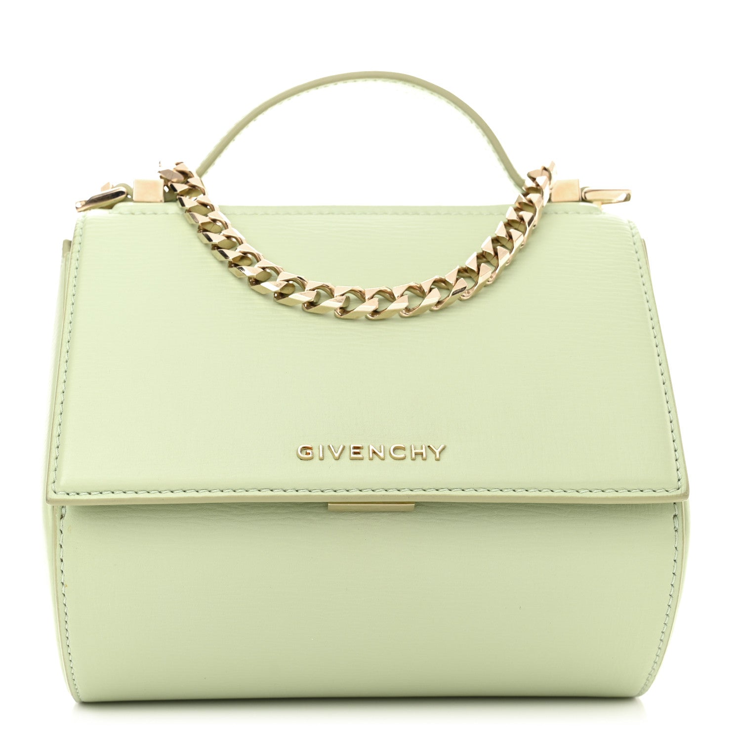 Givenchy Textured Calfskin Mini Pandora Box Chain Crossbody Bag Aqua Green 1 of 10