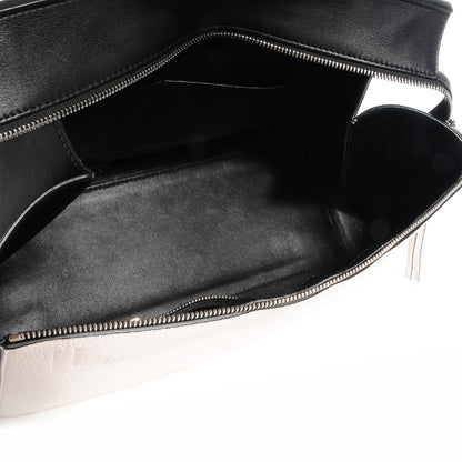 Celine Textured Calfskin Medium Bi-Color Edge Shoulder Bag Black White 5 of 9