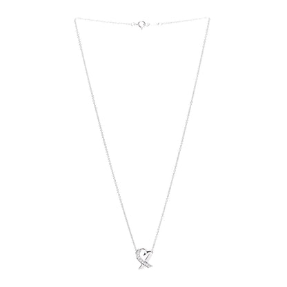 Tiffany 18K White Gold Diamond Small Paloma Picasso Loving Heart Necklace 3 of 8