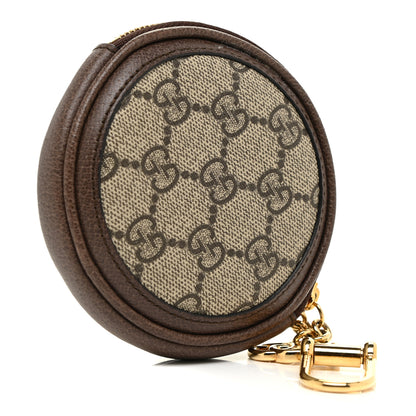 Gucci GG Supreme Monogram Web Ophidia Round Coin Purse Beige New Acero 2 of 10