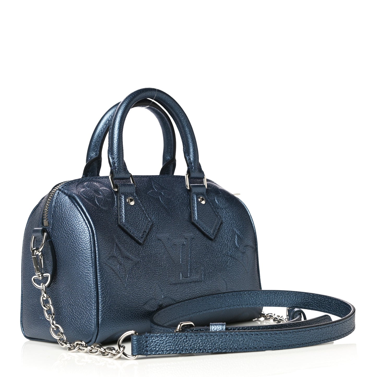 Metallic Empreinte Monogram Giant Speedy Bandouliere 20 Navy Nacre