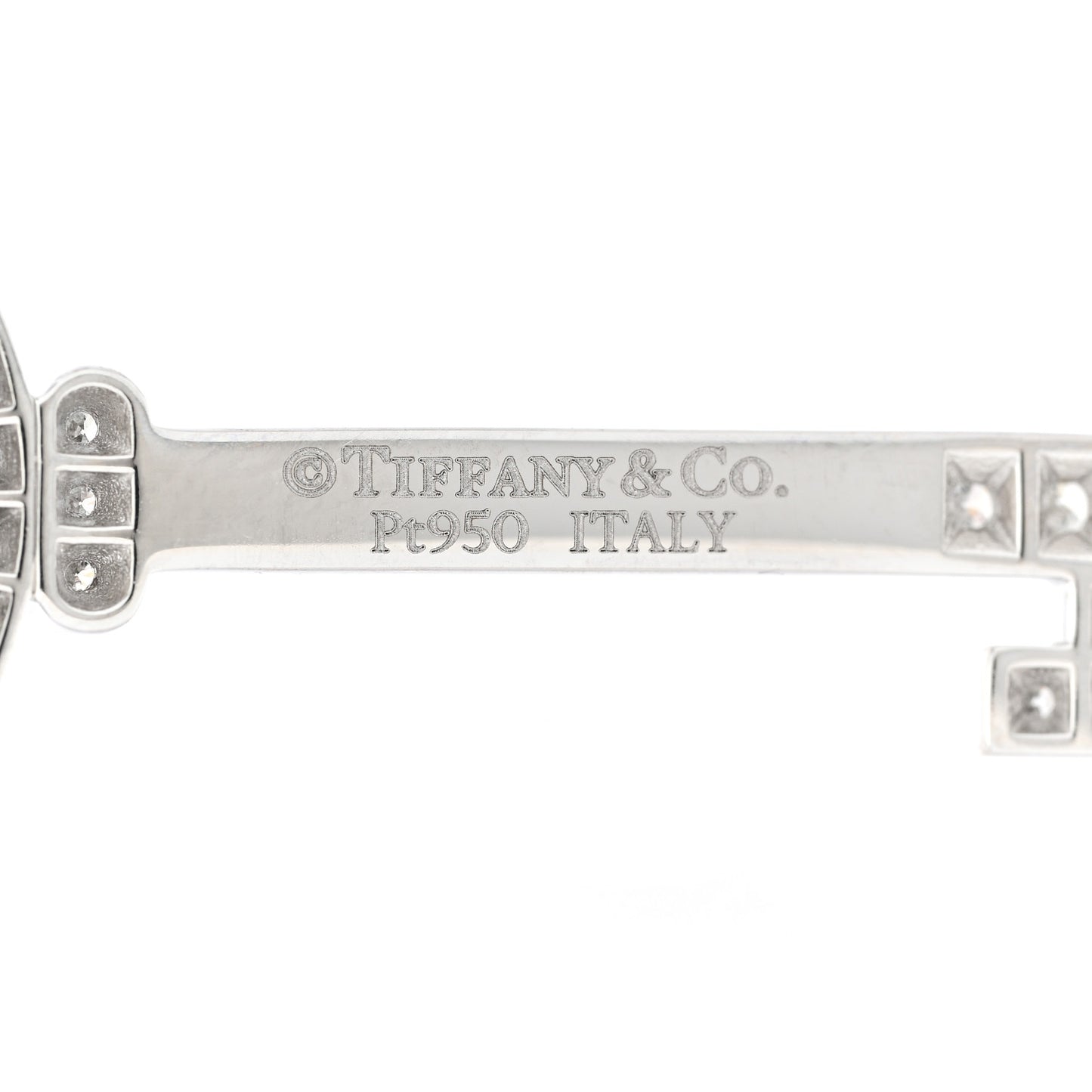Platinum Diamond Bubbles Key Pendant