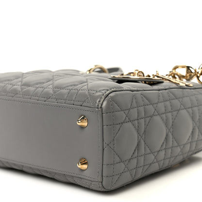 Christian Dior Lambskin Cannage Small Lucky Badges My Lady Dior Grey 10 of 10